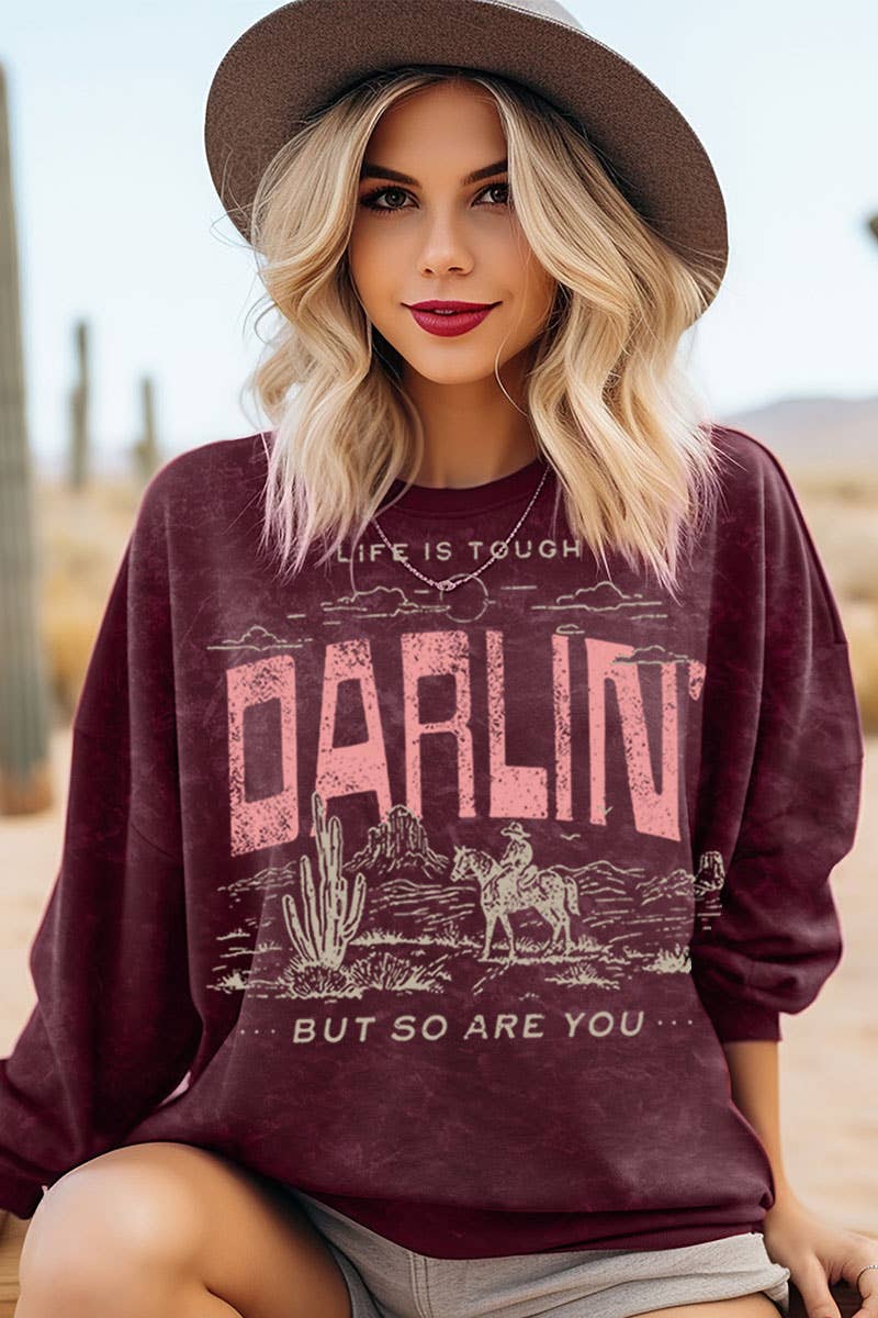 DARLIN MINERAL WASHED SWEATWHIRTS