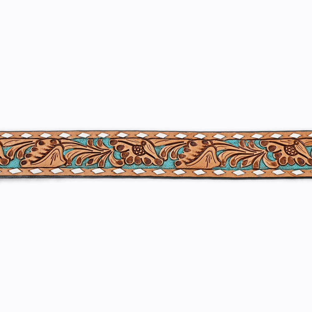 American Darling Turquoise Acorn Genuine American Leather Belt