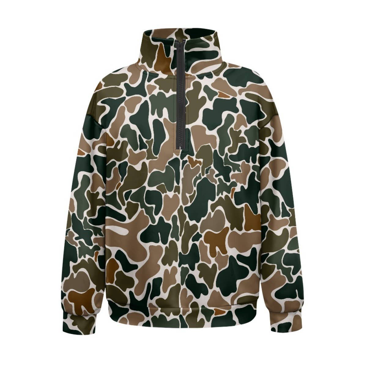 Hunting Green camo quarter zip sweatshirt