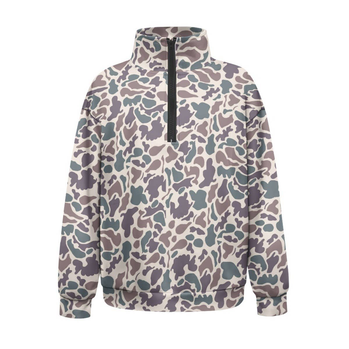 Hunting Green camo quarter zip sweatshirt