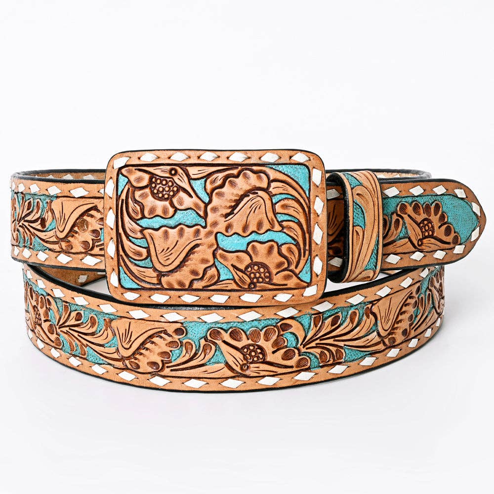 American Darling Turquoise Acorn Genuine American Leather Belt