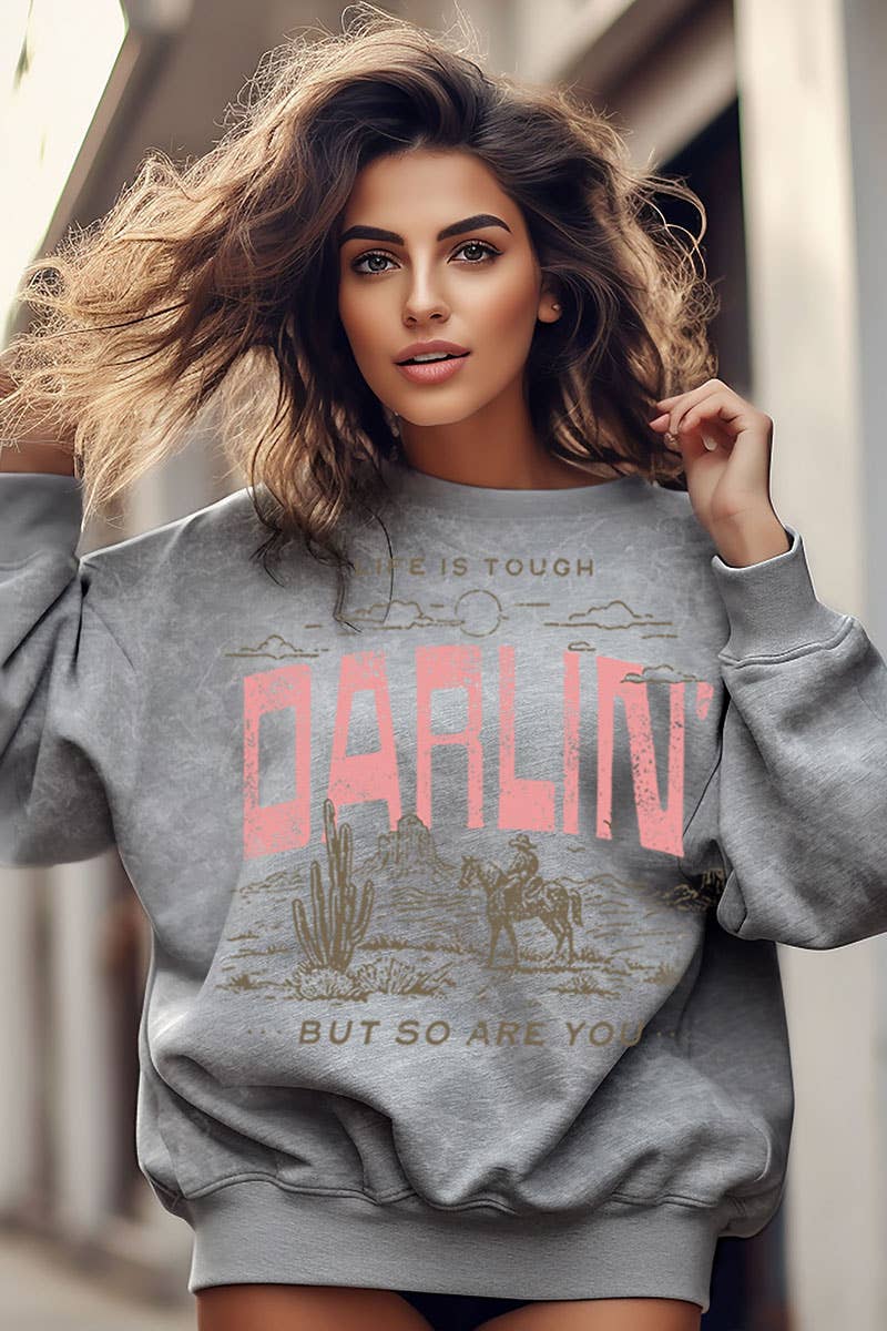 DARLIN MINERAL WASHED SWEATWHIRTS