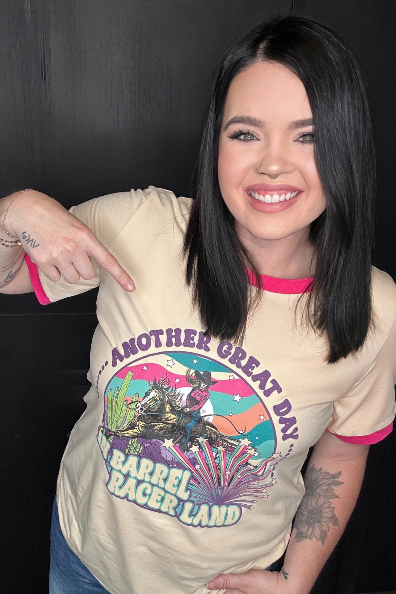 Barrel Racer Land Ringer Tee