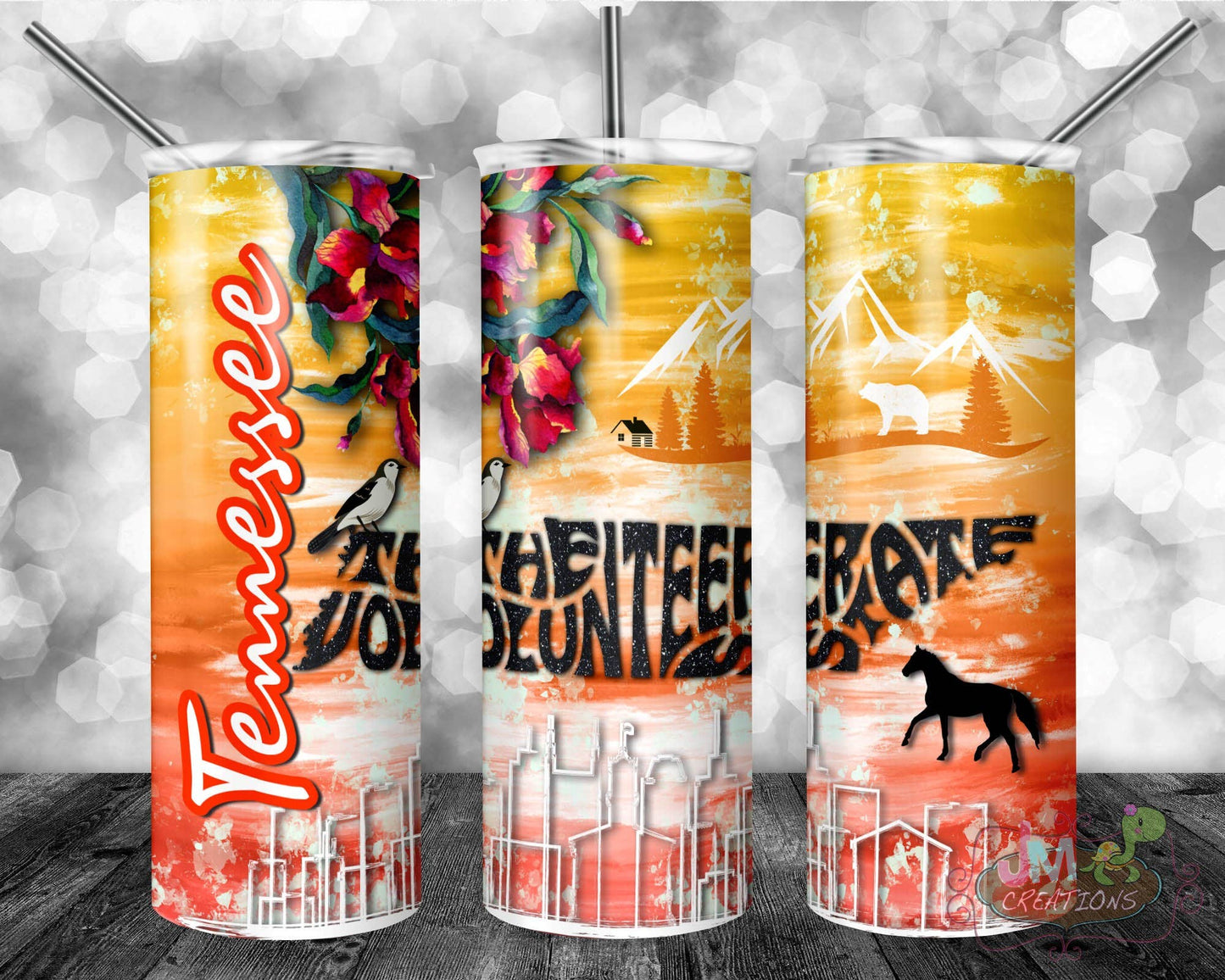 20oz Tennessee State Tumbler with lid and straw