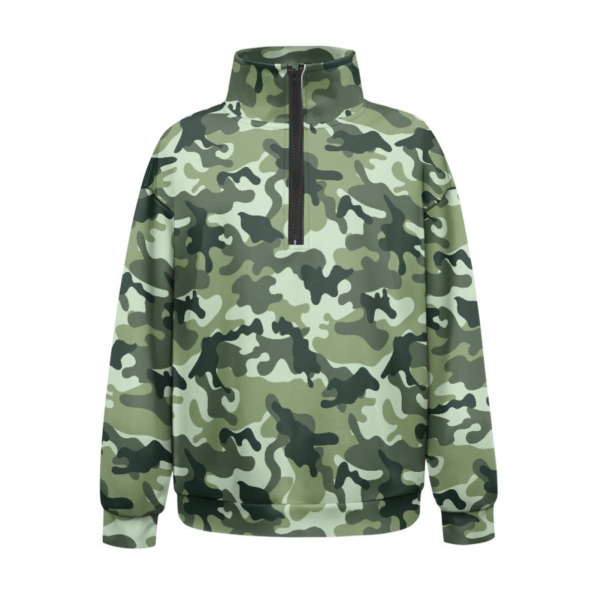 Hunting Green camo quarter zip sweatshirt