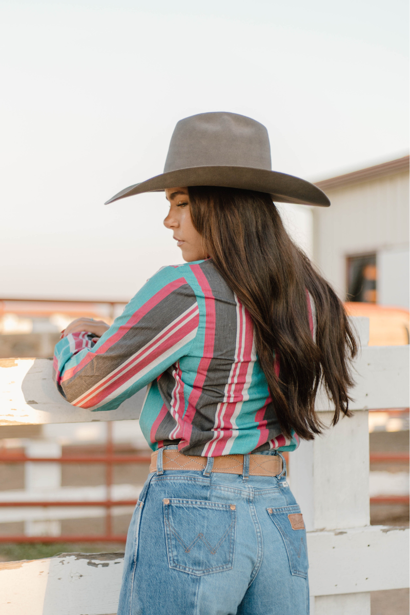 New To Country Stripped Button Up Shirt