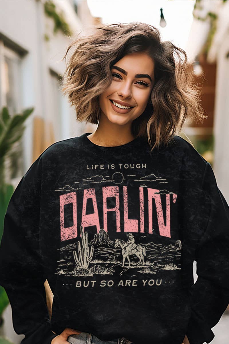DARLIN MINERAL WASHED SWEATWHIRTS