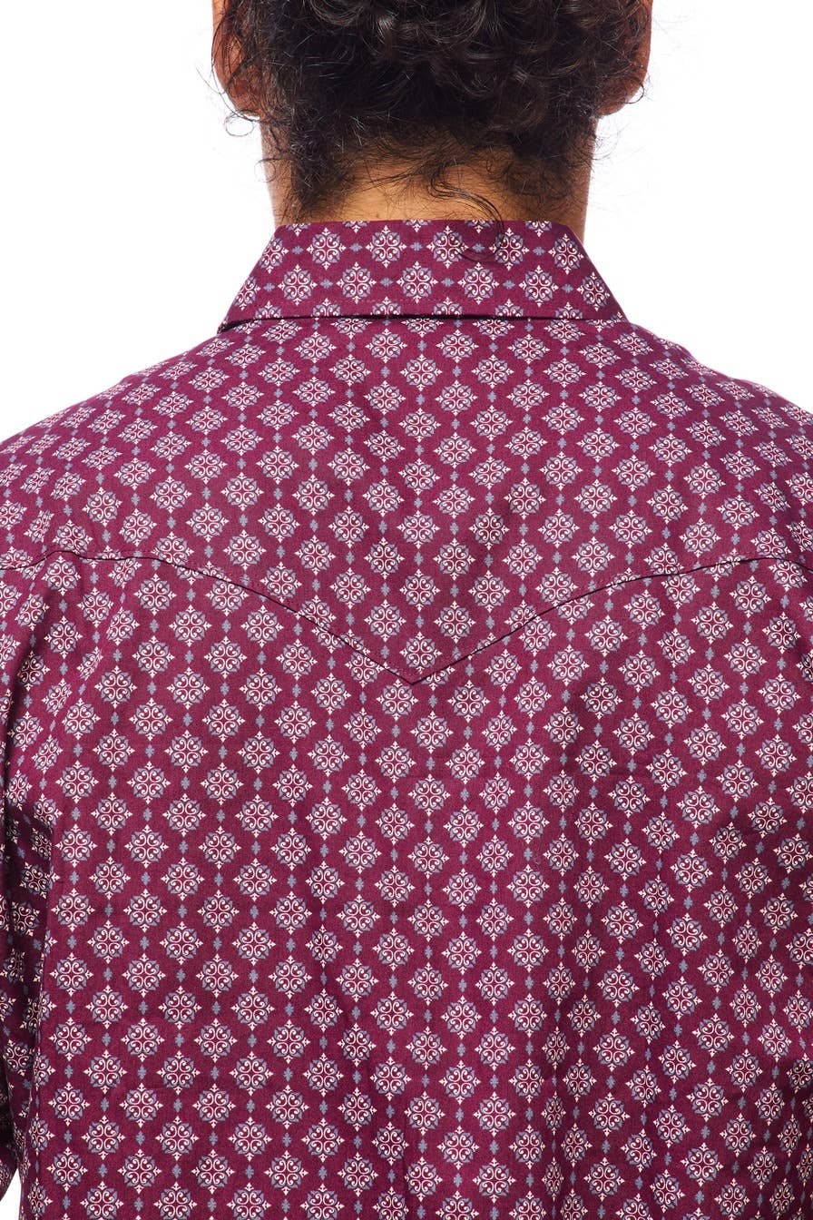 Brown and Blue Paisley Men's Western Shirt