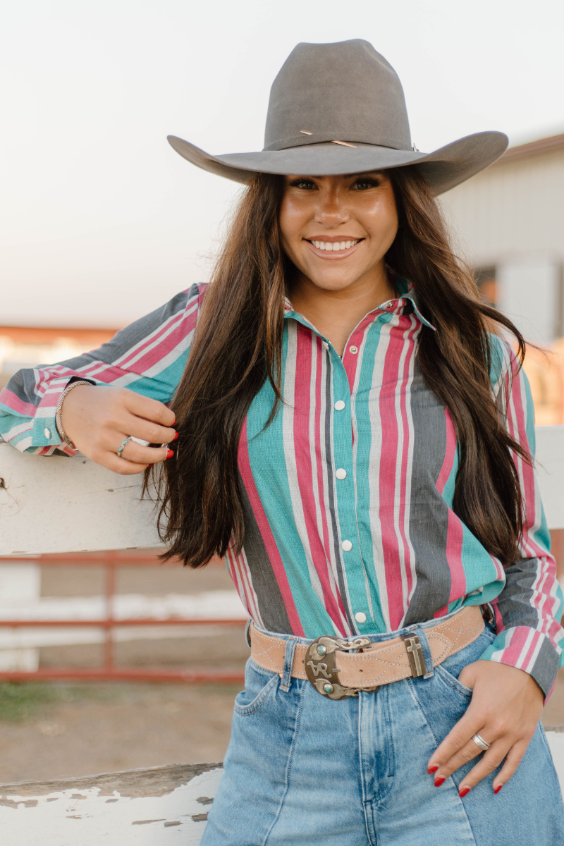 New To Country Stripped Button Up Shirt
