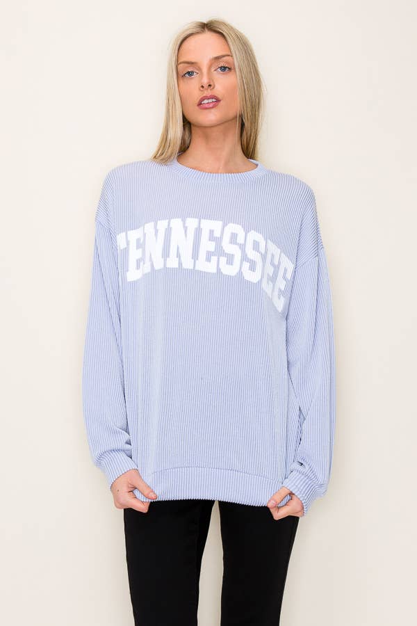 "TENNESSEE" RIBBED GRAPHIC L/S SWEATSHIRT