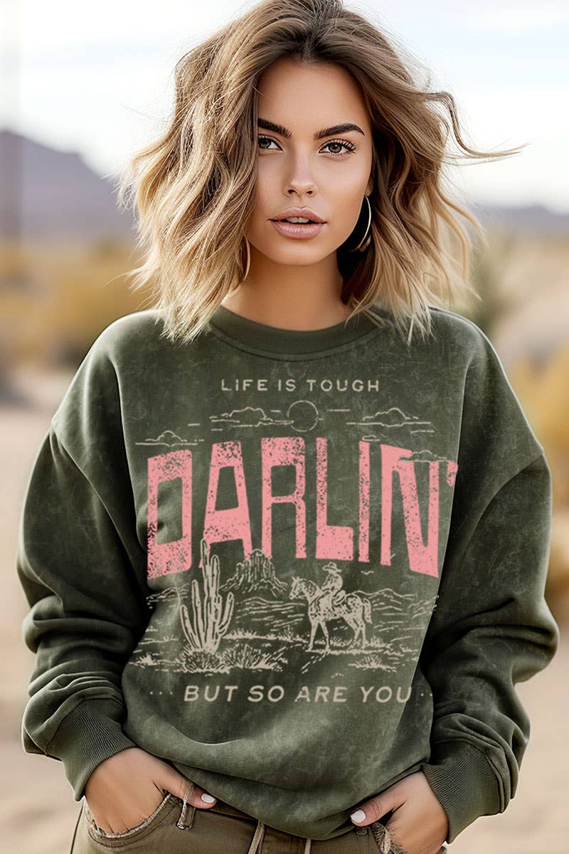 DARLIN MINERAL WASHED SWEATWHIRTS