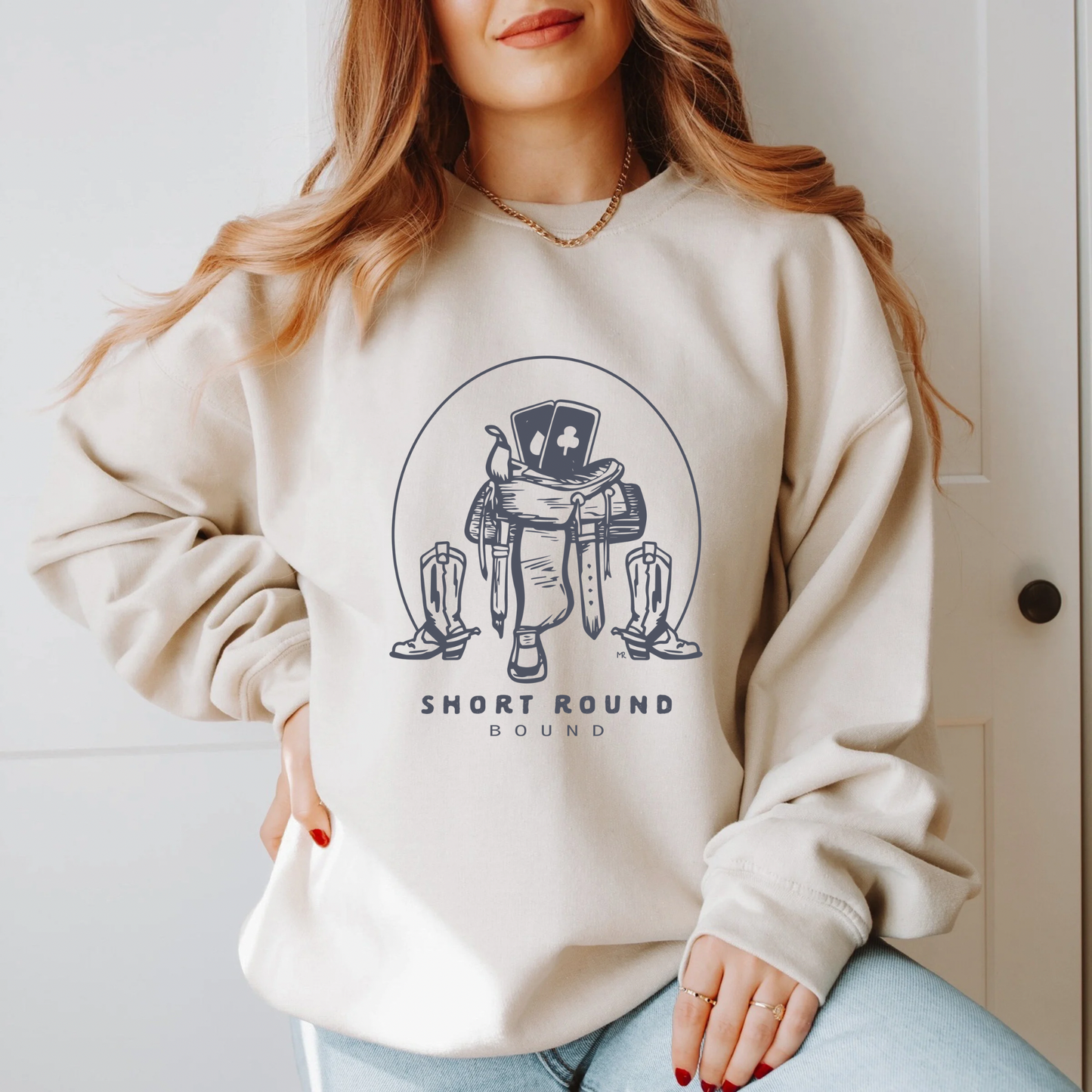 Short Round Bound Crewneck Sweatshirt