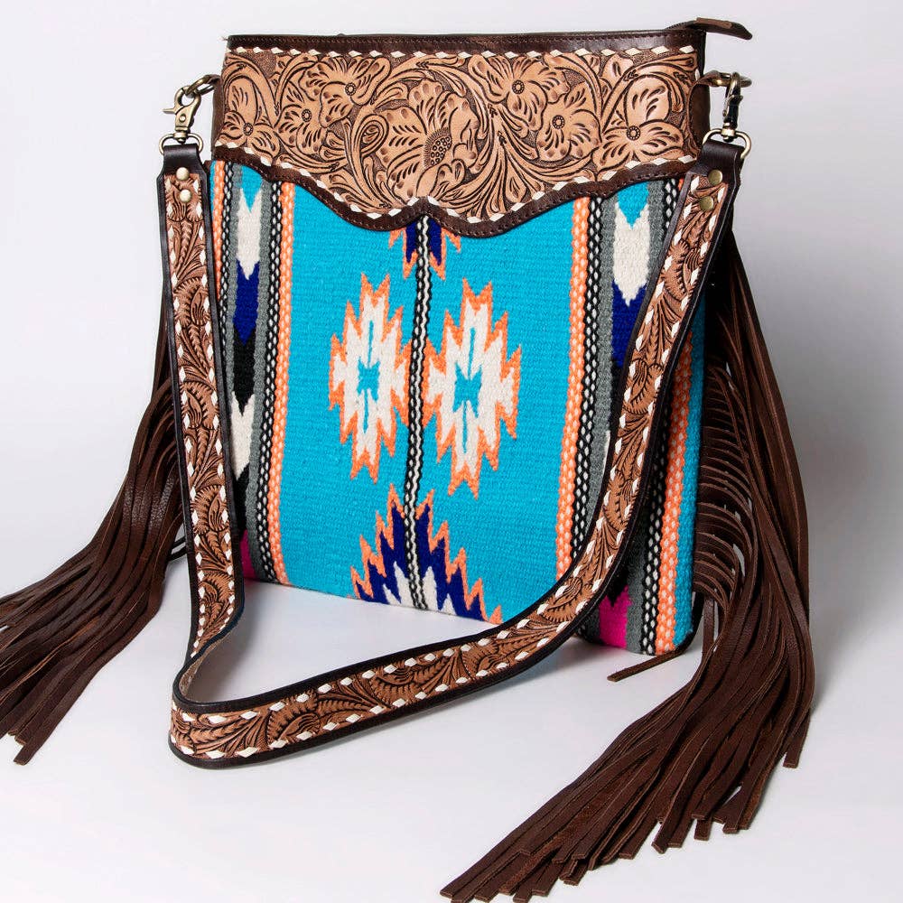 American Darling Crossbody Genuine Hand Tooled Western Leather Women Bag / Purse