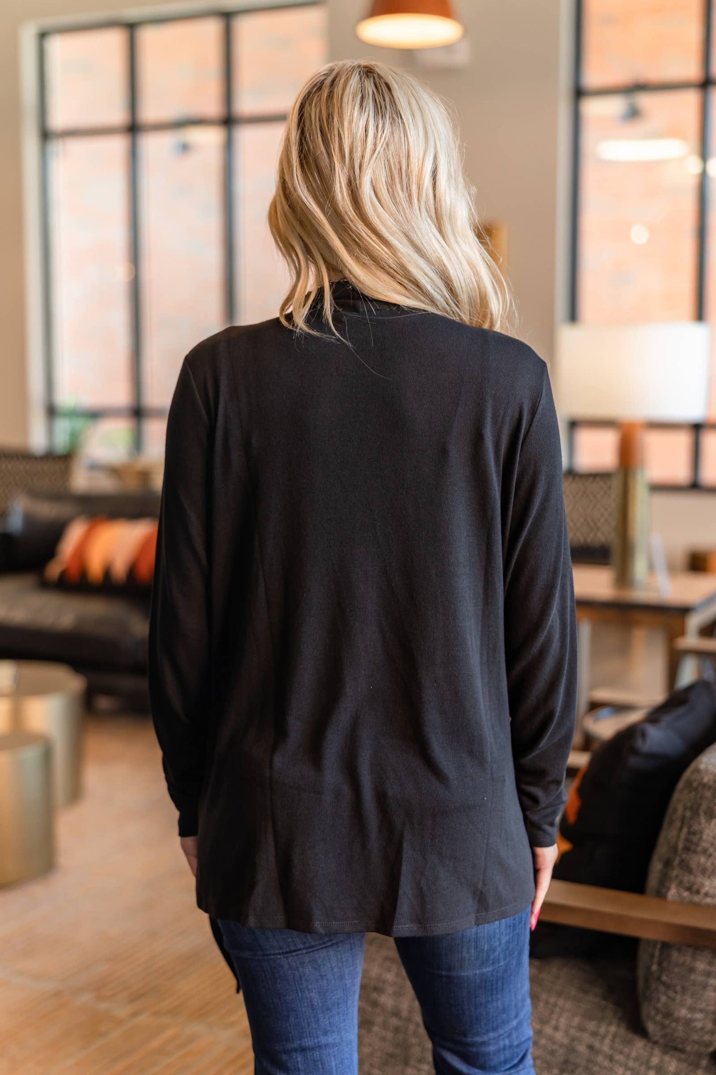Soft Drape Open Front Chocolate Brown Cardigan