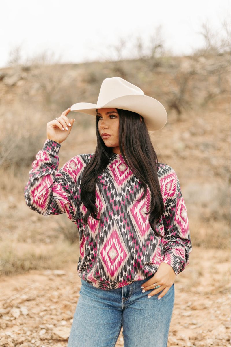 Feels Like Home Pink Aztec Top from Sterling Kreek