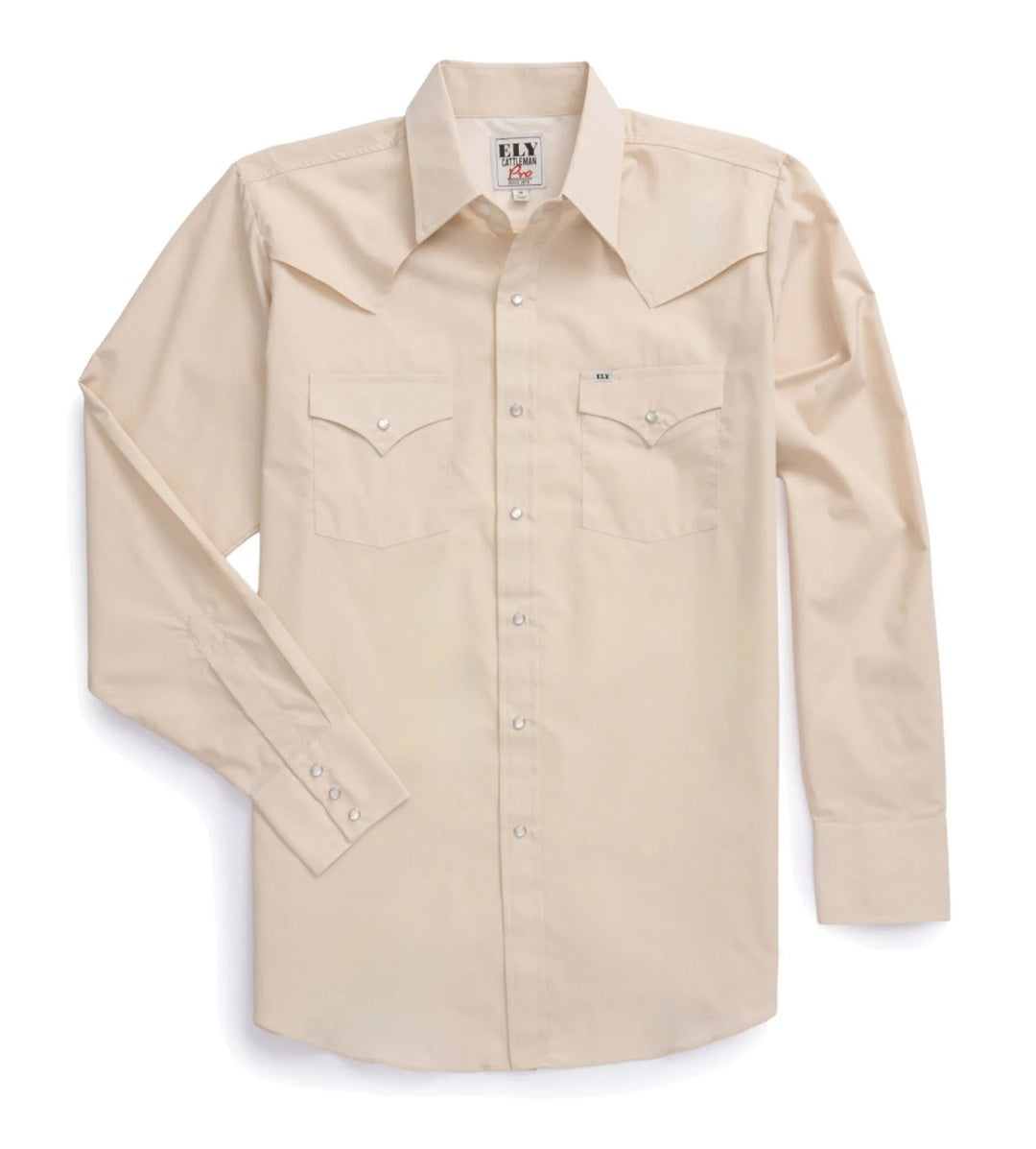 Men's Ely Cattleman Pro Solid Shirt Ecru Tan