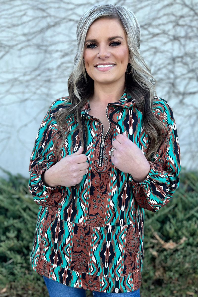 Southbound Oversized Tooled Pullover by Sterling Kreek