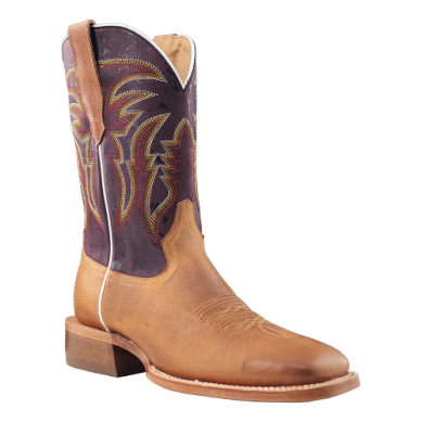 R. Watson Men Cowhide Tuscan Tan with a Vino Top 11 inches high Boot