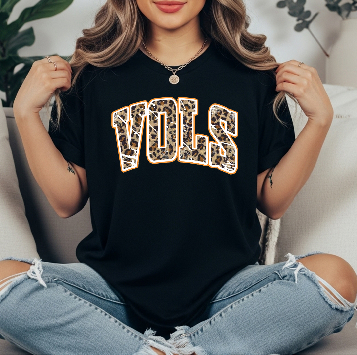 Leopard VOLS Game Day Comfort Colors Tee – Tennessee Football Graphic T-Shirt – Southern Boutique Graphic Tee – Leopard Print Vols Game Day Shirt