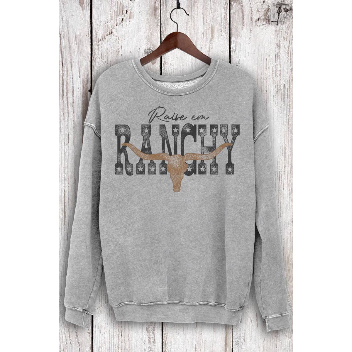 RANCHY COW SKULL MINERAL SWEATSHIRTS