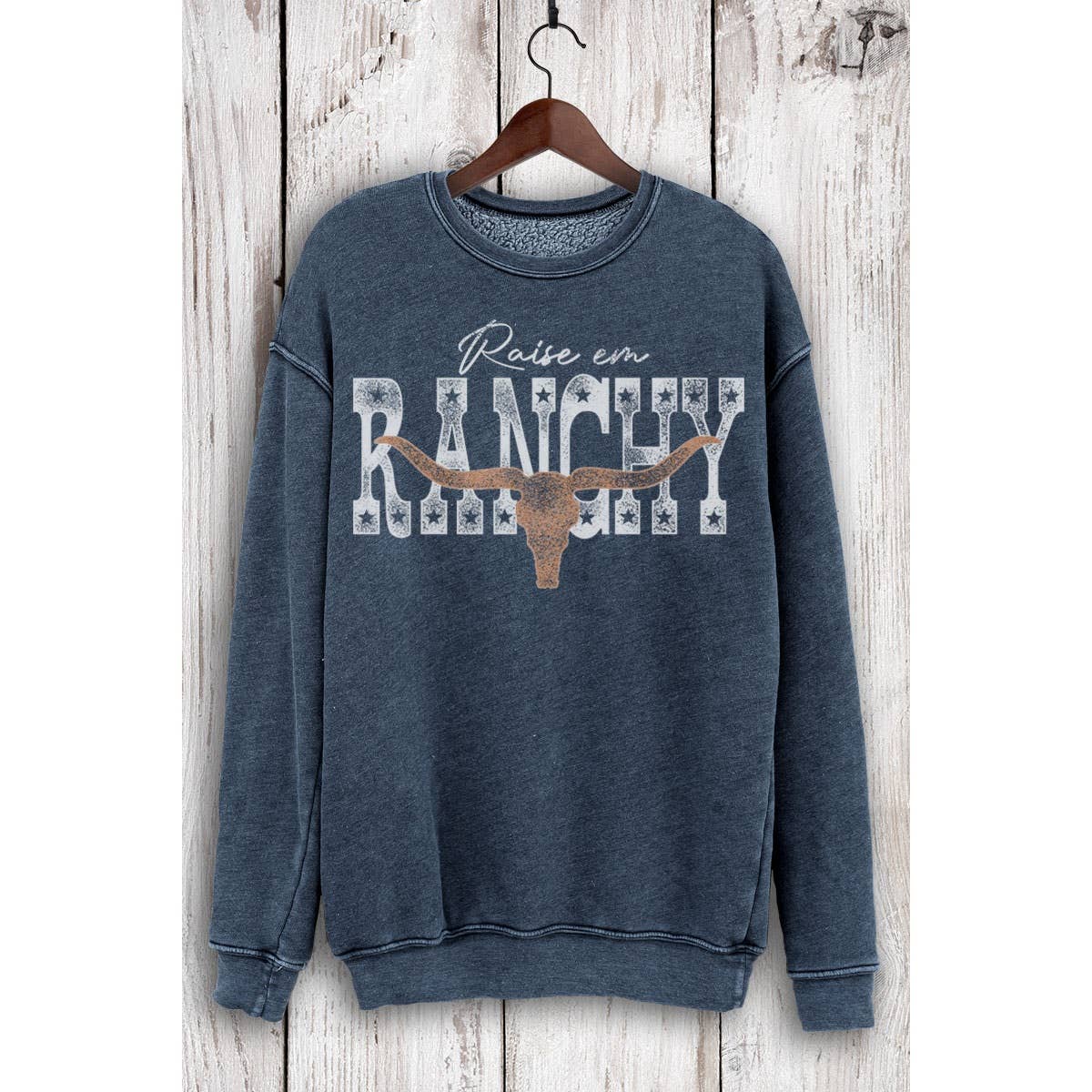 RANCHY COW SKULL MINERAL SWEATSHIRTS