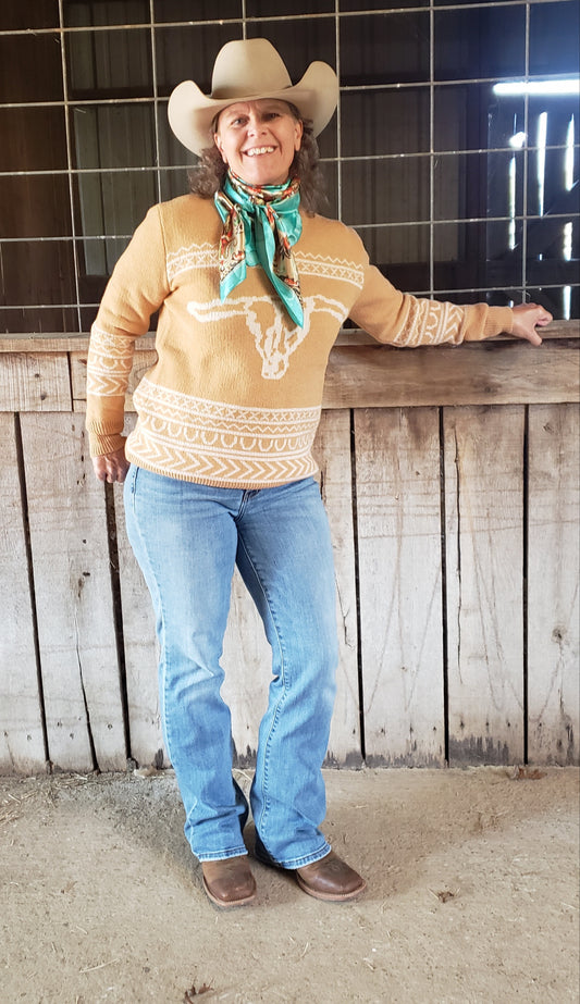 Longhorn Sweater Harvest Gold