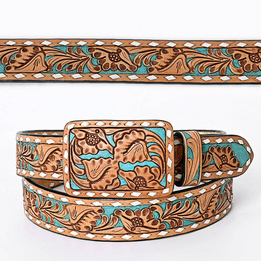 American Darling Turquoise Acorn Genuine American Leather Belt