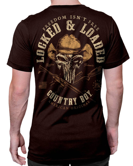 Country Boy® Men's Cotton Tee CB Locked & Loaded Hat Brown