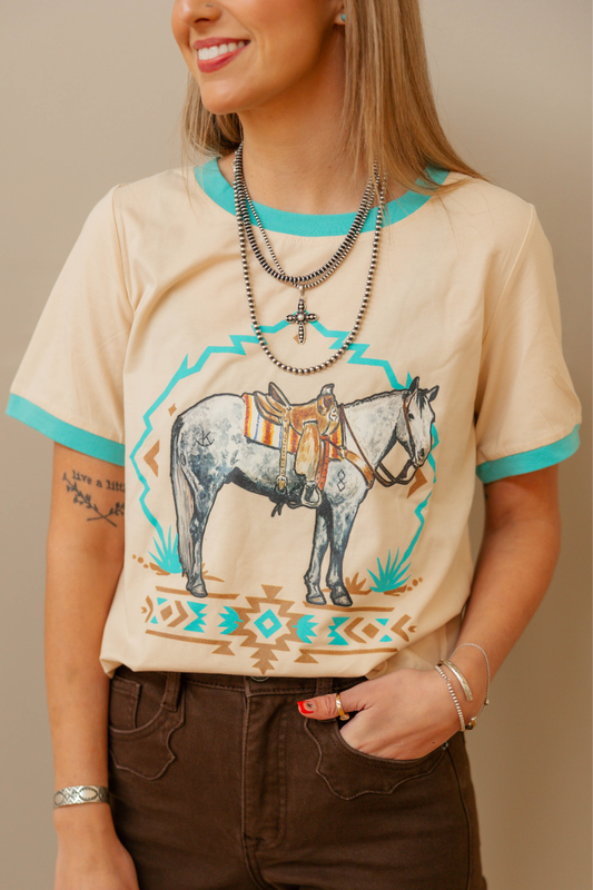 Turquoise Trail Ringer Tee