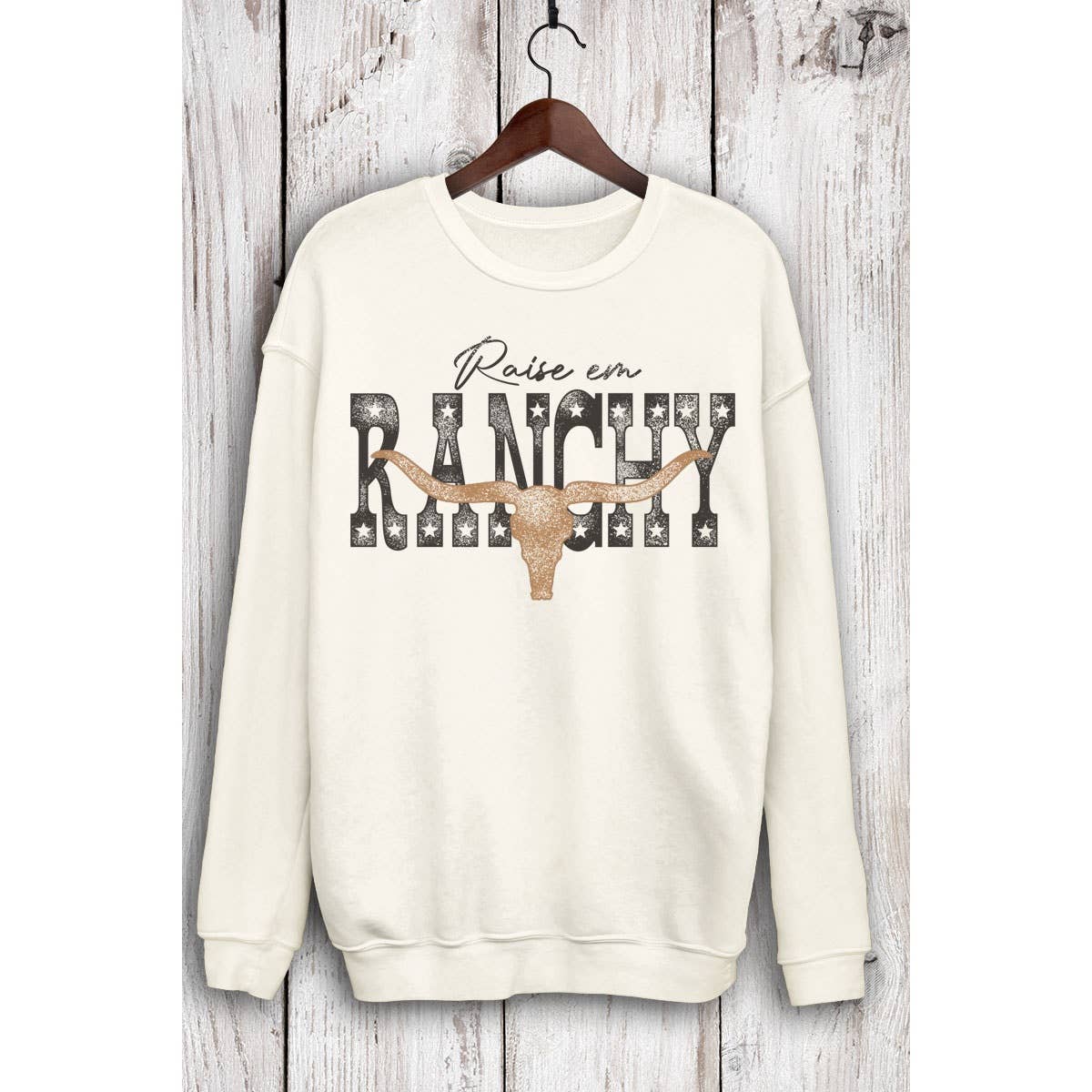 RANCHY COW SKULL MINERAL SWEATSHIRTS