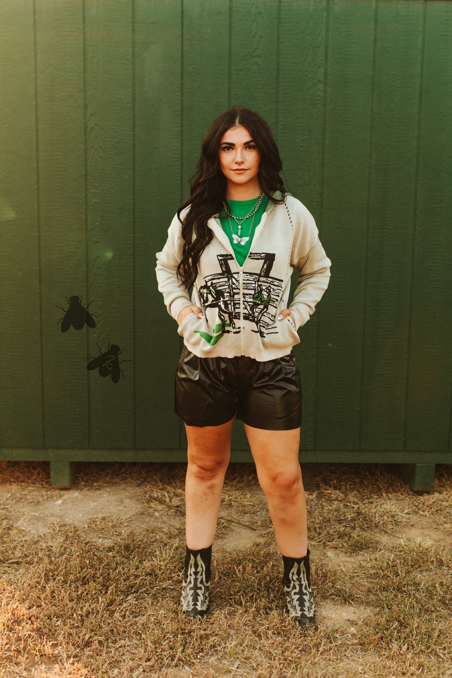 THE RANCHITA VERDE BUCKING HORSE SWEATER