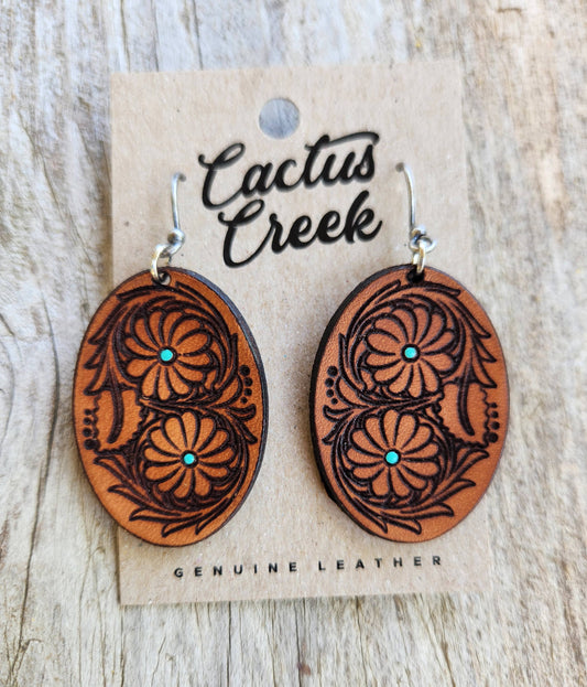 "Laura" Handmade Leather Earrings