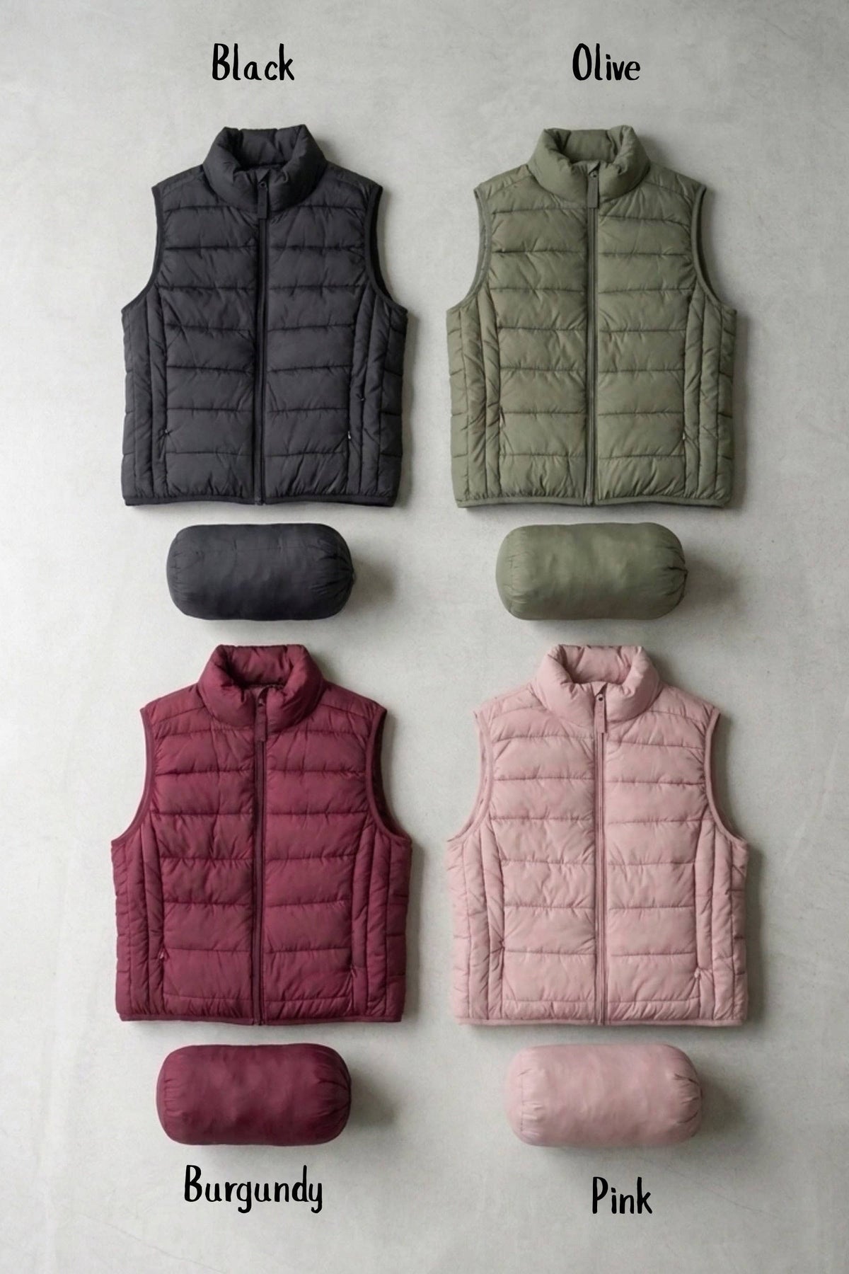 `Packable Puffer Vest w/ Pouch