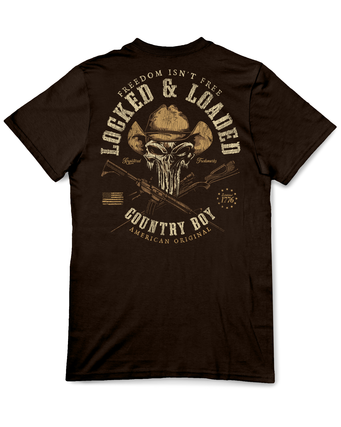 Country Boy® Men's Cotton Tee CB Locked & Loaded Hat Brown