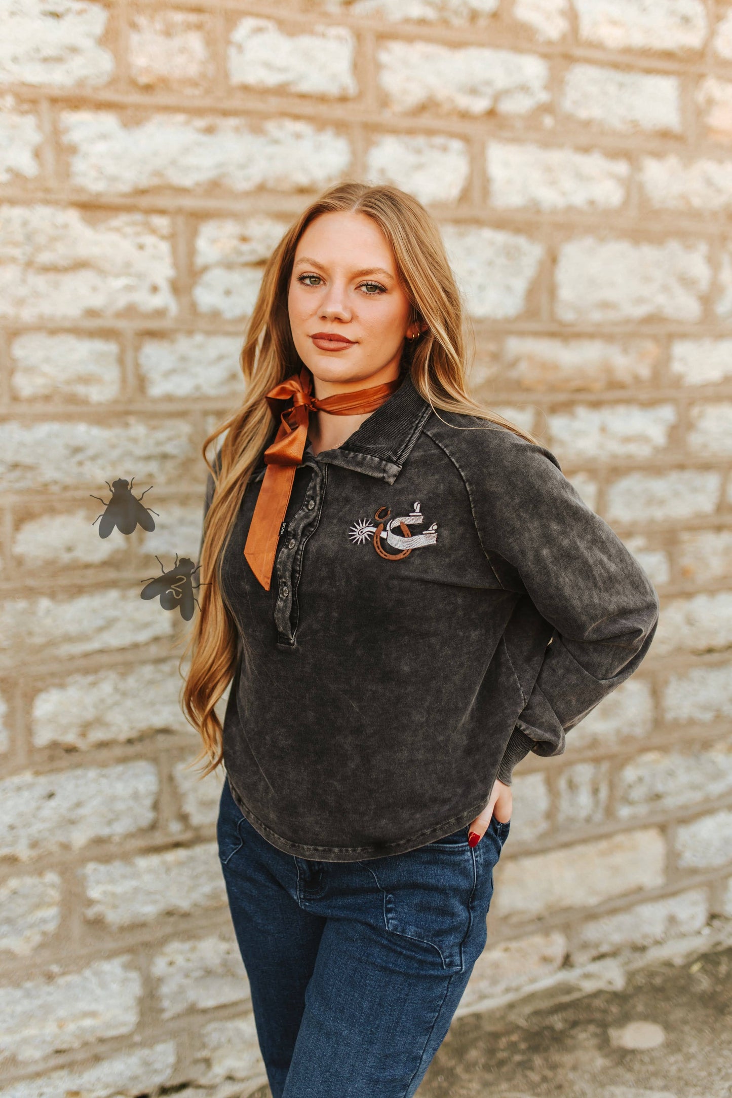 ROWEL 'EM UP PULLOVER *CHARCOAL
