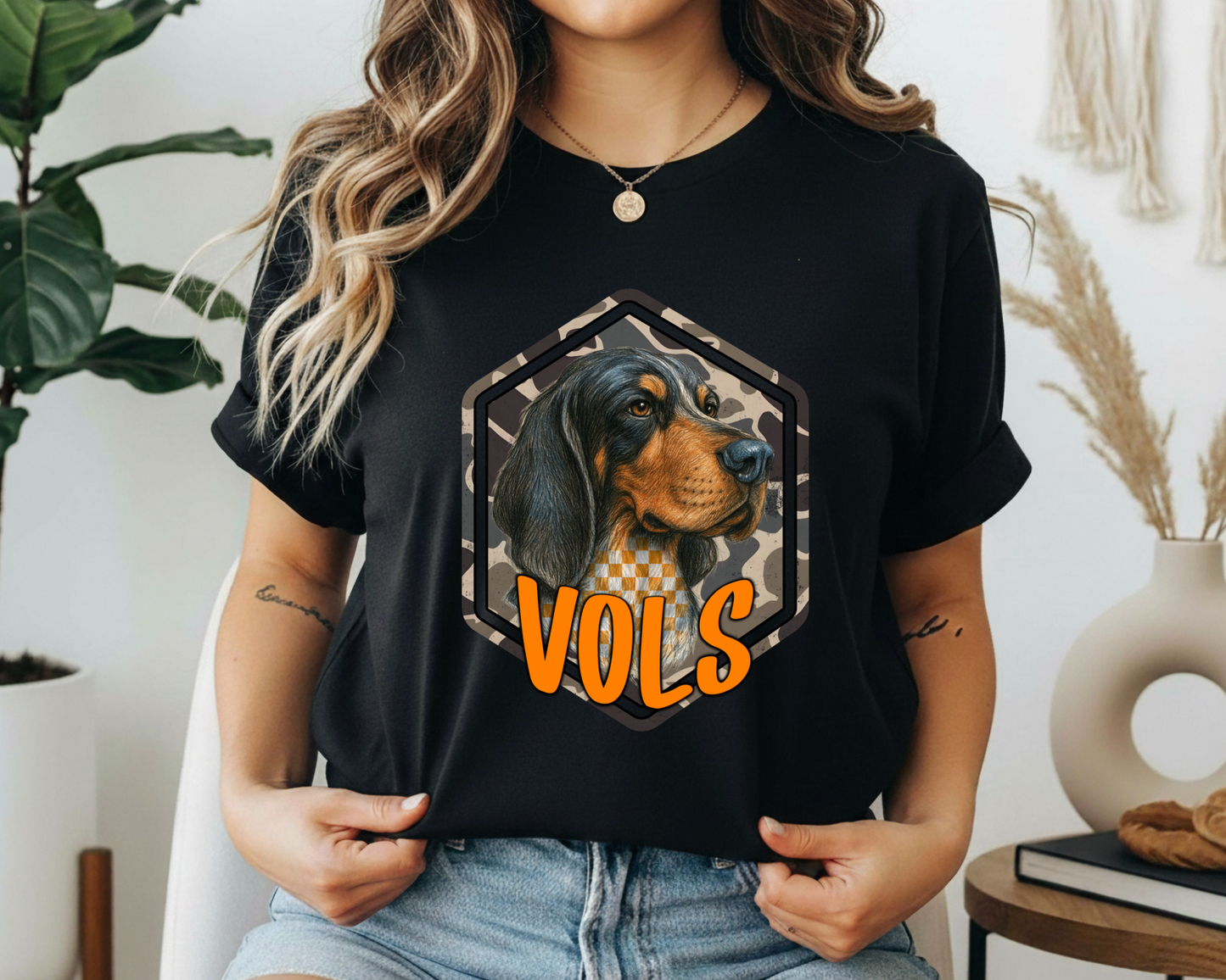 Smokey VOLS Camo Graphic Tee - Tennessee Game Day Shirt - Gildan Unisex Fit Boutique Football Tee