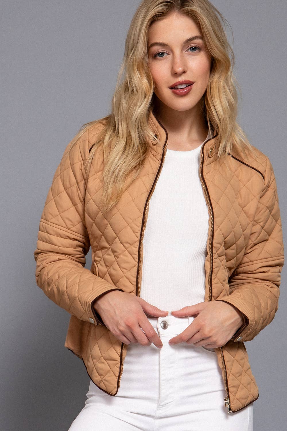 Suede Piping Barn Jacket