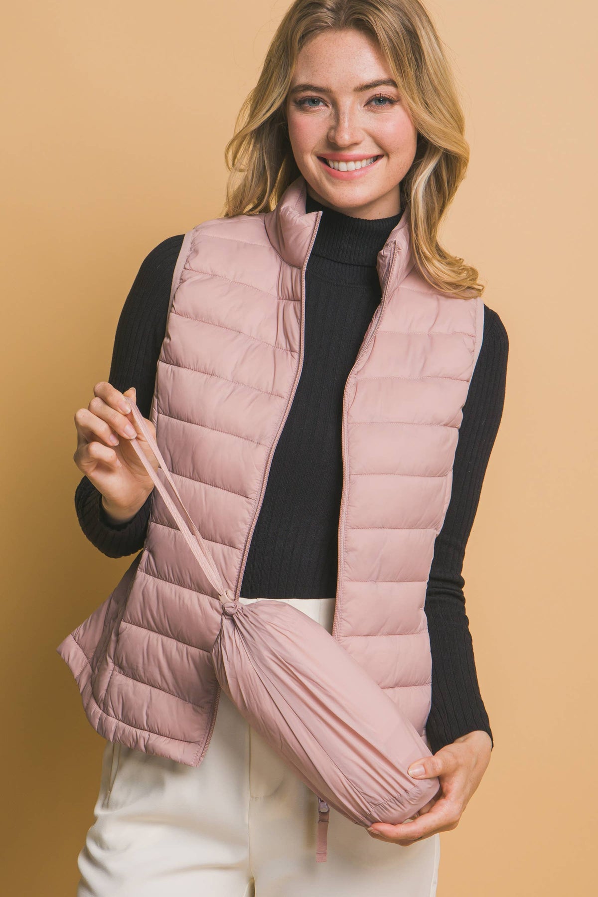 `Packable Puffer Vest w/ Pouch