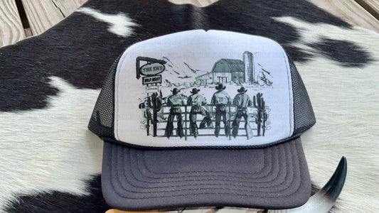 Cowboy Scene Western Foam Trucker Hat