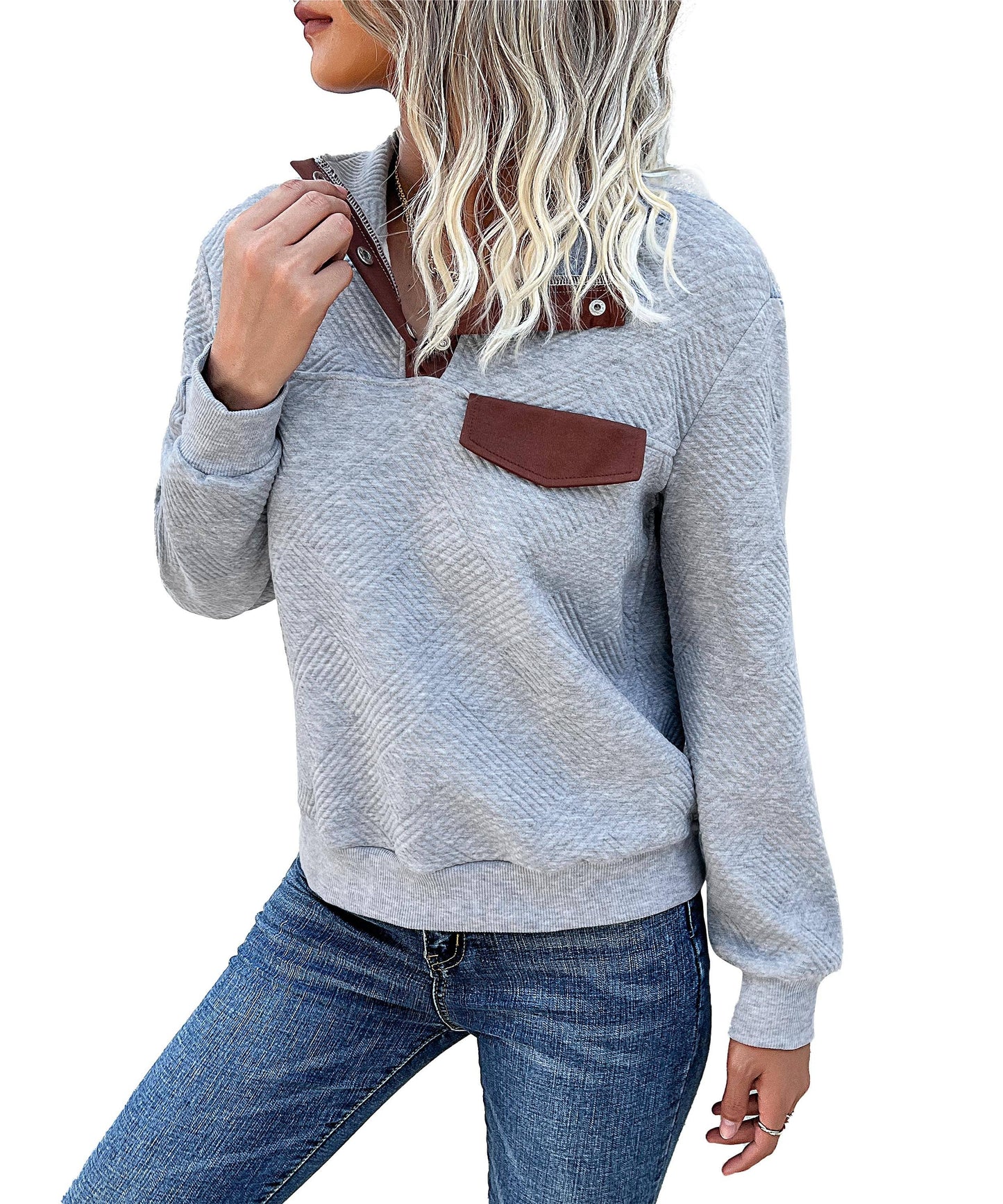 Long-sleeved Sweater Fall and Winter gray
