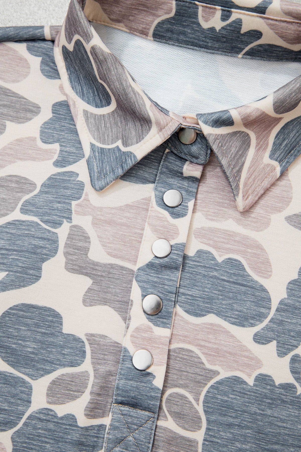 Casual Camouflage Collar Pullover Sweatshirt