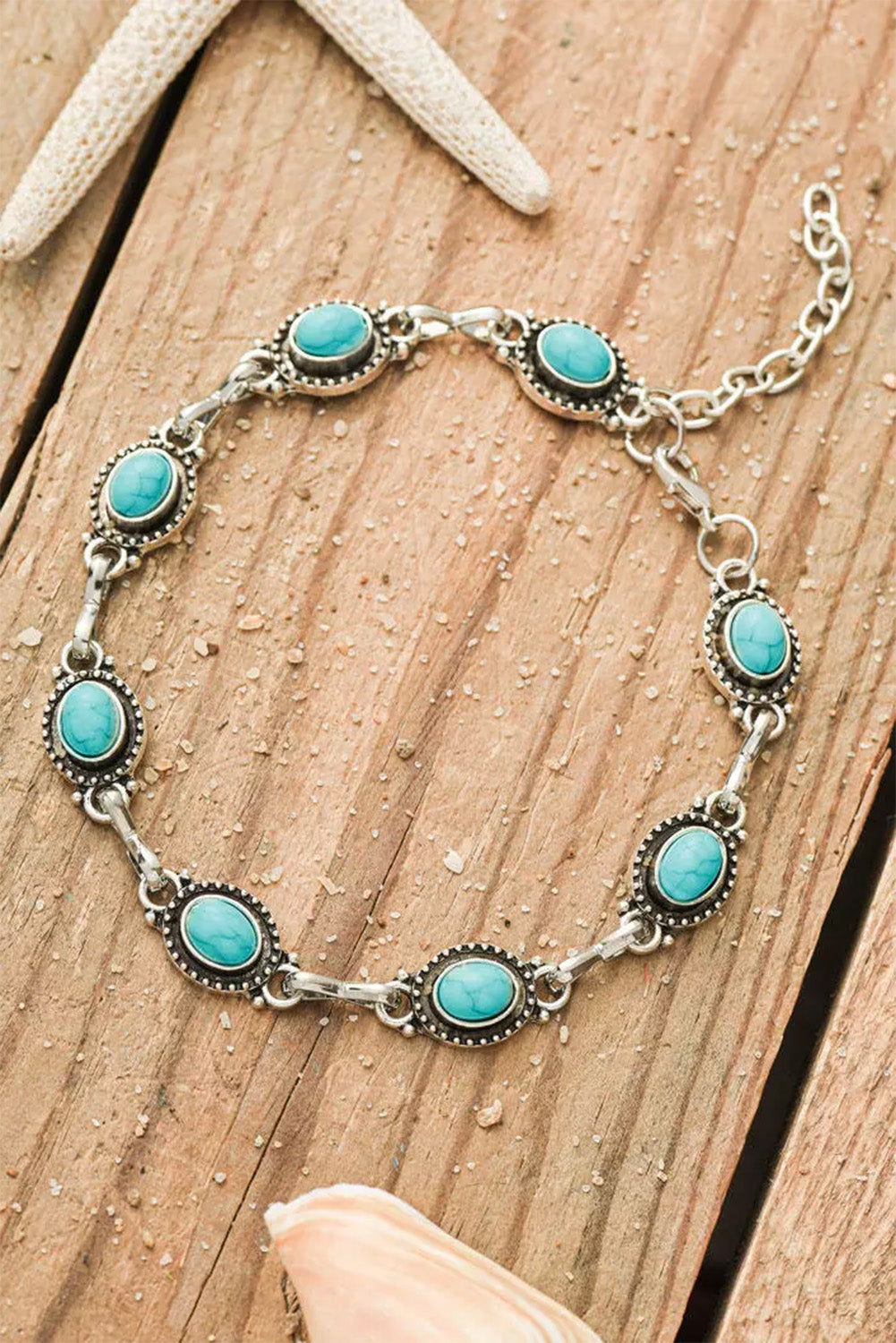 Silver and Turquoise Color Ankle Braclet