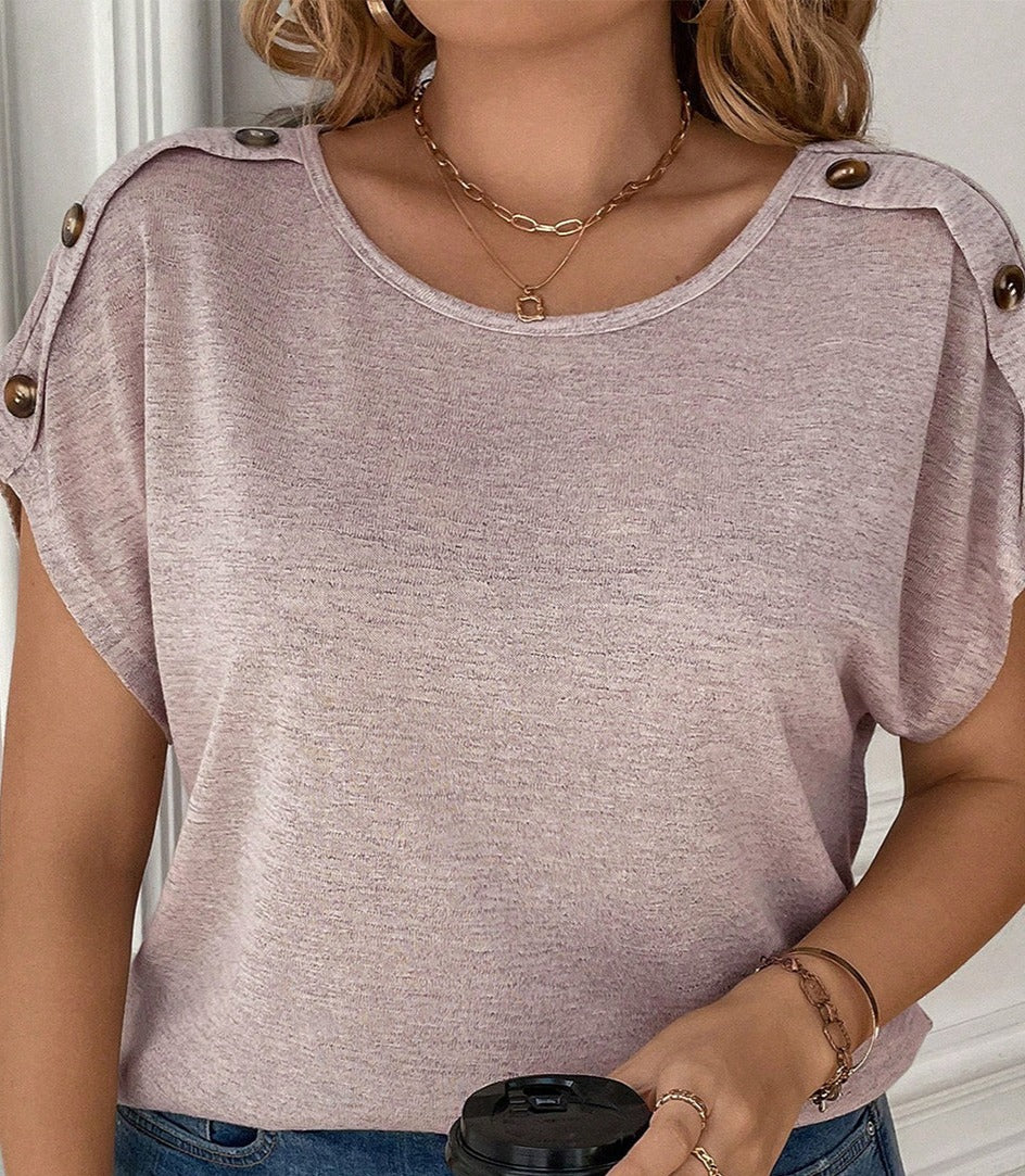 Purple Gray Plus Button Accent Top