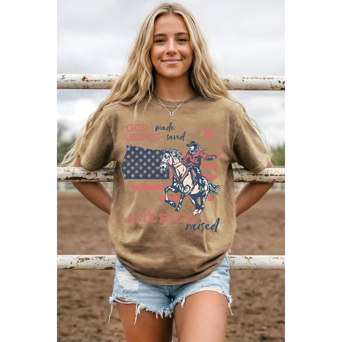 GOD JESUS AMERICA MINERAL GRAPHIC TEE