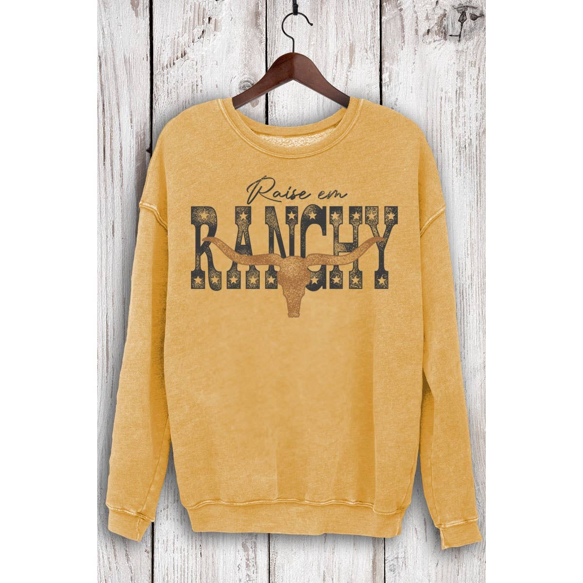 RANCHY COW SKULL MINERAL SWEATSHIRTS