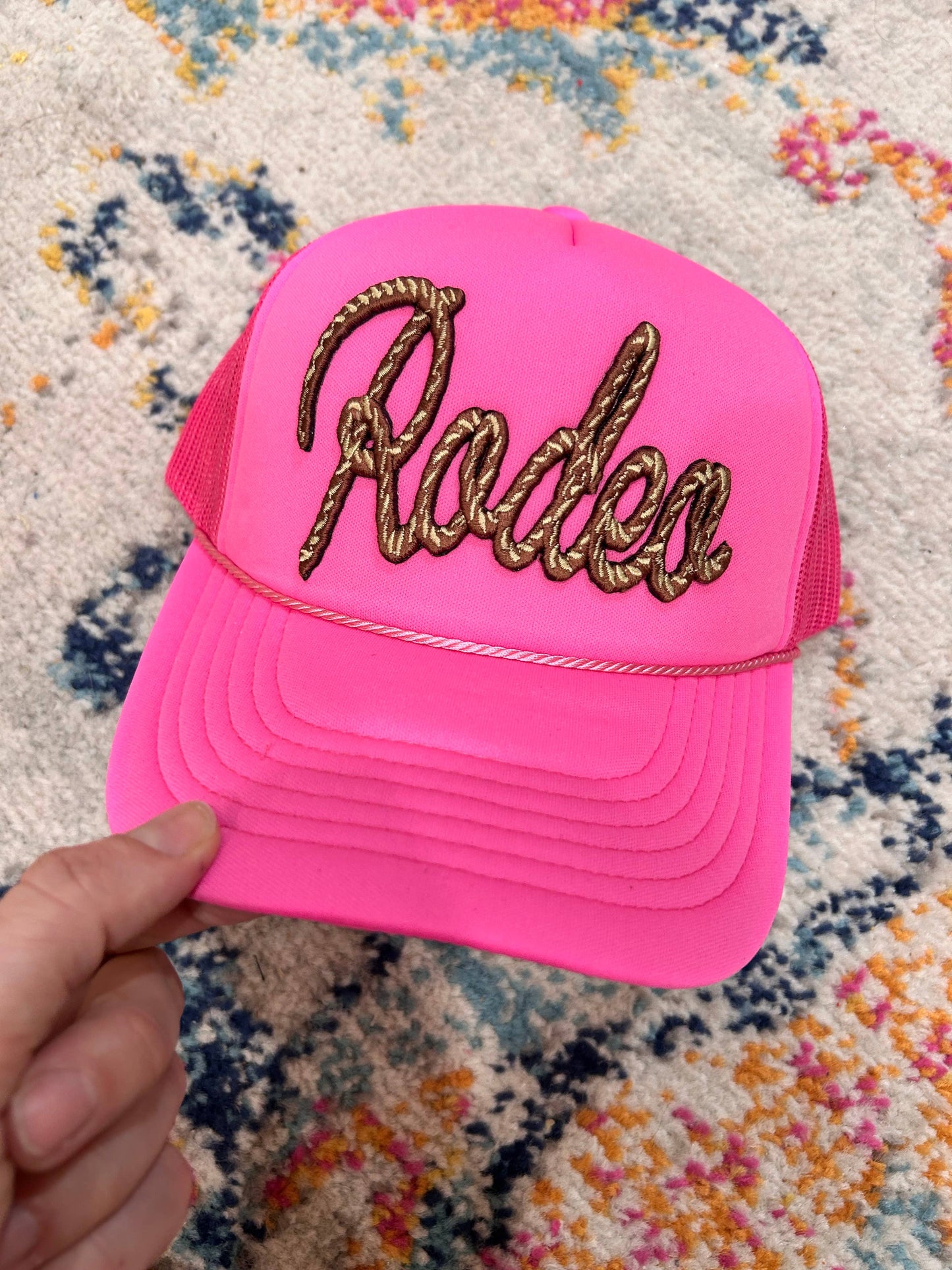 Rodeo Rope Trucker Hat | Western | Cowboy Cap | Yeehaw