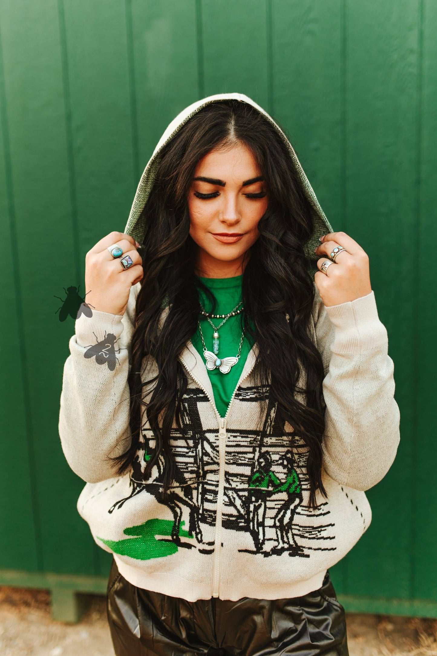 THE RANCHITA VERDE BUCKING HORSE SWEATER