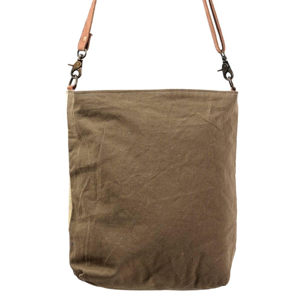 Olay Messenger Wool Canvas  Leather bag