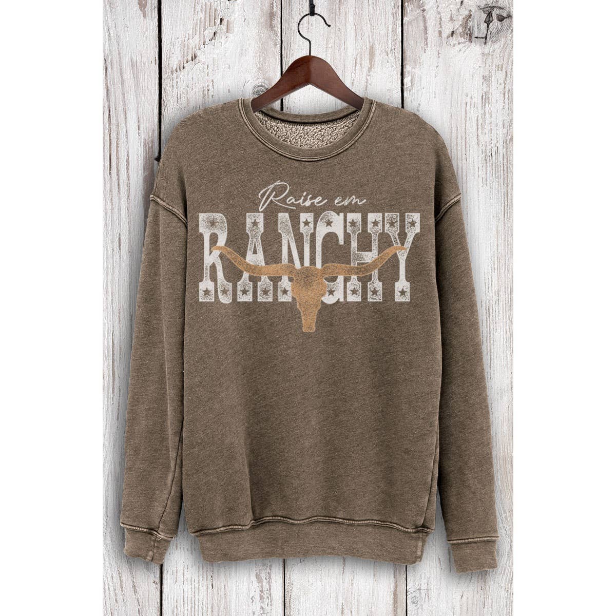 RANCHY COW SKULL MINERAL SWEATSHIRTS