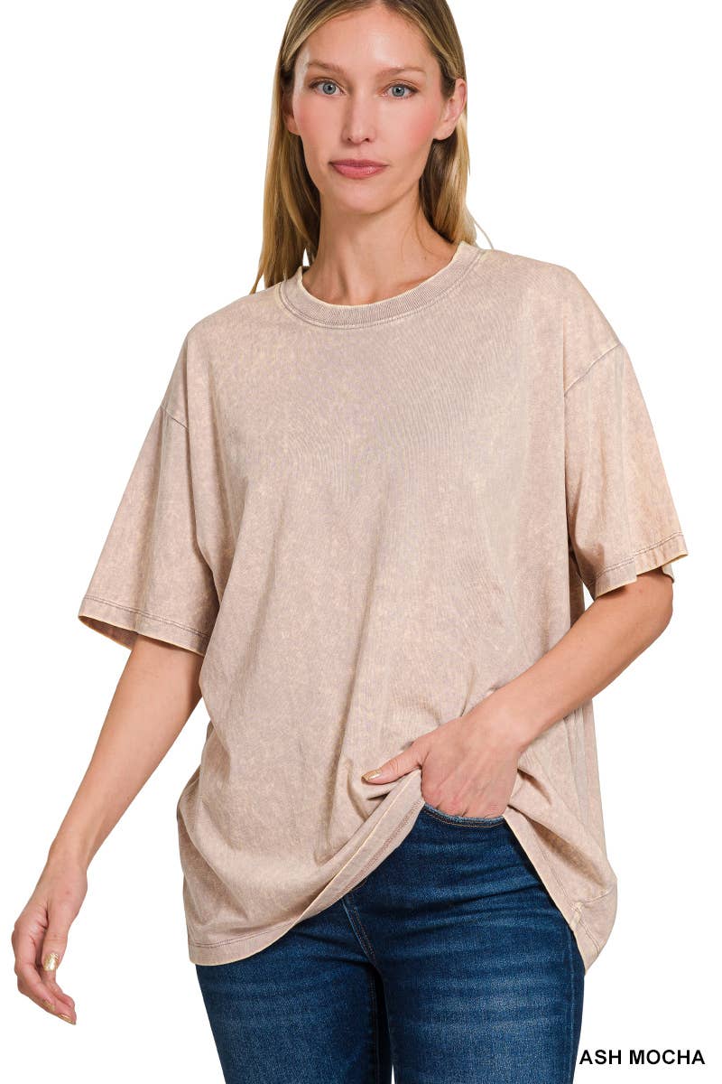 Vintage Wash Oversize Cotton Tee